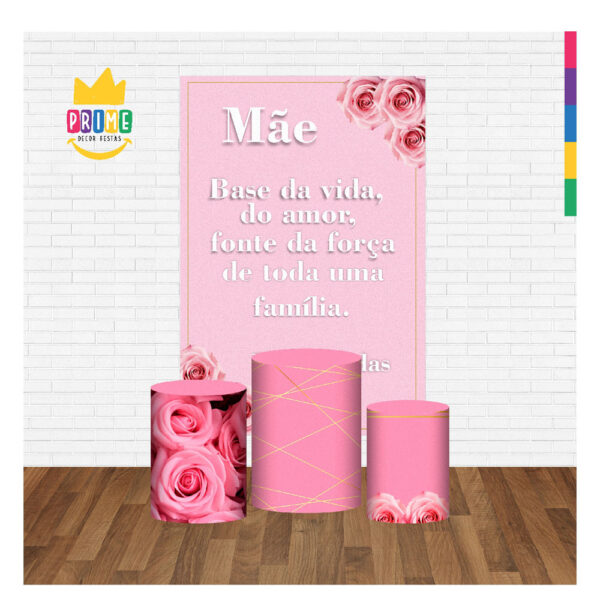 Kit Casado Dia das Mães Trio Capa Cilindro Retangular Tecido DM09 - Image 2