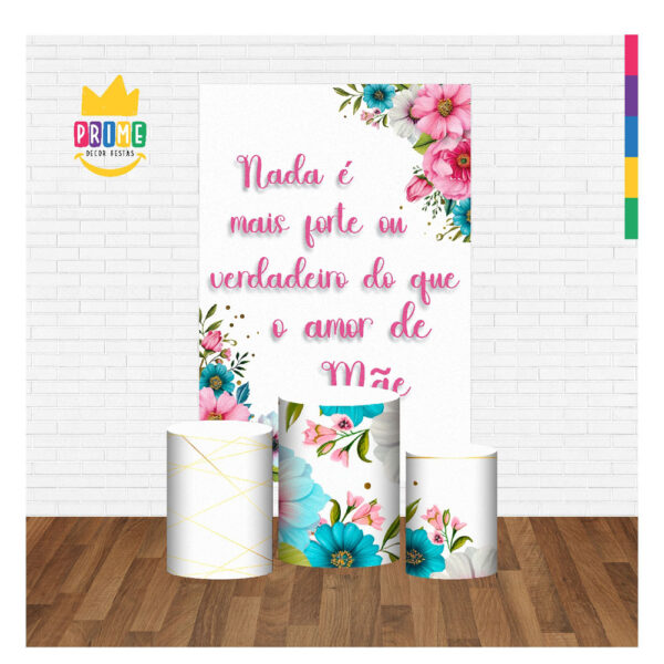 Kit Casado Dia das Mães Trio Capa Cilindro Retangular Tecido DM10 - Image 2