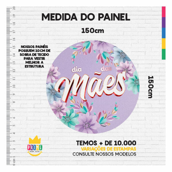 Kit Casado Dia das Mães Painel Redondo Trio  Cilindro Retangular Vertical Em Tecido DM-8 - Image 3