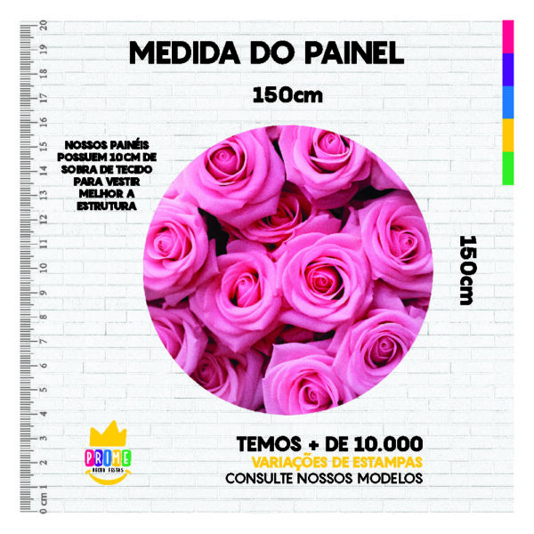 Painel Redondo 3D Dia das Mães Sublimado 1,50m x 1,50m DM-09 - Image 3