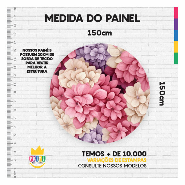 Kit Casado Dia das Mães Painel Redondo Trio  Cilindro Retangular Vertical Em Tecido DM13 - Image 3