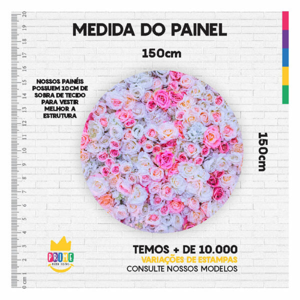 Kit Casado Dia das Mães Painel Redondo Trio  Cilindro Retangular Vertical Em Tecido DM-14 - Image 3