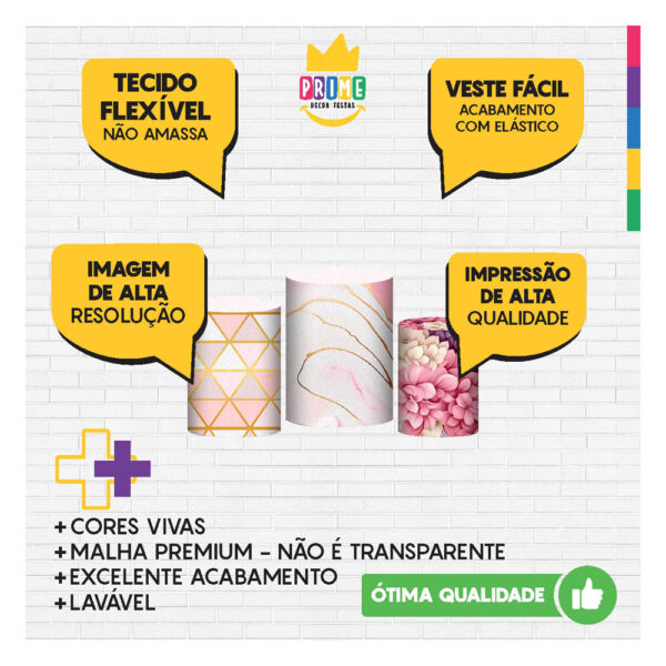 Trio Capa Cilindro Dia das Mães 3D Em Tecido Com Elástico DM-13 - Image 3