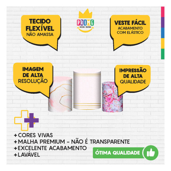 Trio Capa Cilindro Dia das Mães 3D Em Tecido Com Elástico DM-14 - Image 3