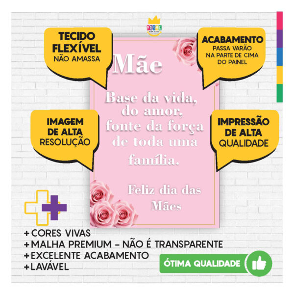 Kit Casado Dia das Mães Trio Capa Cilindro Retangular Tecido DM09 - Image 3