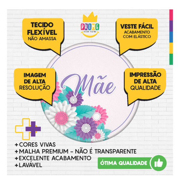 Trio Capa Cilindro + Painel Redondo Dia das Mães 1,50m Veste Fácil DM12 - Image 3