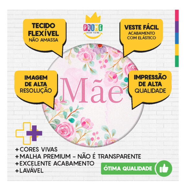 Trio Capa Cilindro + Painel Redondo Dia das Mães 1,50m Veste Fácil DM7 - Image 3