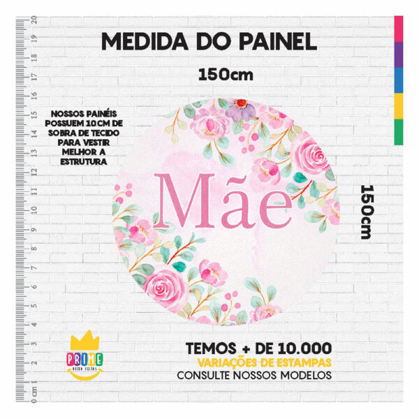Kit Casado Dia das Mães Painel Redondo Trio  Cilindro Retangular Vertical Em Tecido DM-7 - Image 3