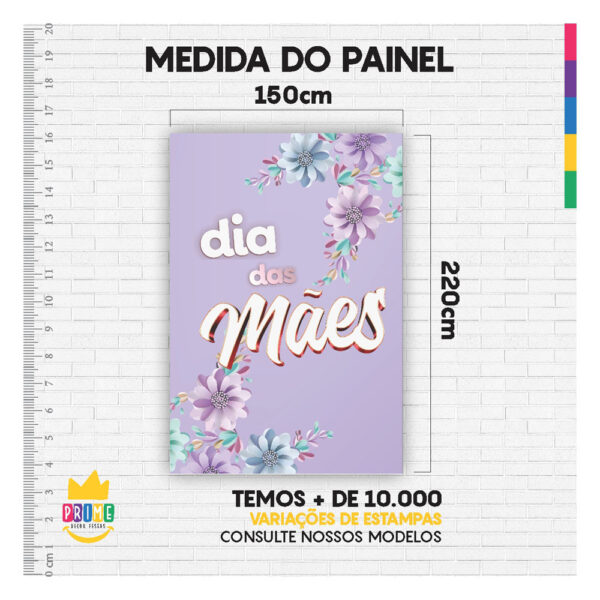 Kit Casado Dia das Mães Painel Redondo Trio  Cilindro Retangular Vertical Em Tecido DM-8 - Image 5