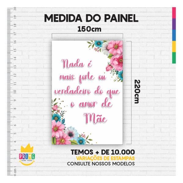 Kit Casado Dia das Mães Painel Redondo Trio  Cilindro Retangular Vertical Em Tecido DM-10 - Image 5