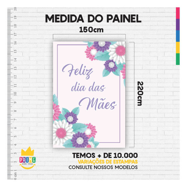 Kit Casado Dia das Mães Painel Redondo Trio  Cilindro Retangular Vertical Em Tecido DM-11 - Image 5