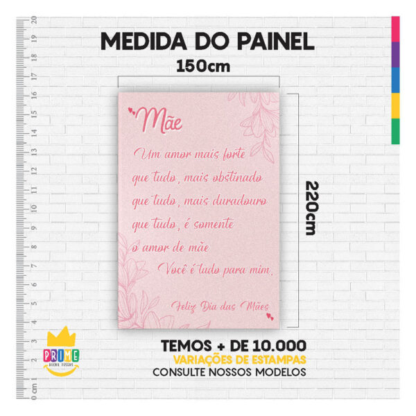 Kit Casado Dia das Mães Painel Redondo Trio  Cilindro Retangular Vertical Em Tecido DM-12 - Image 4