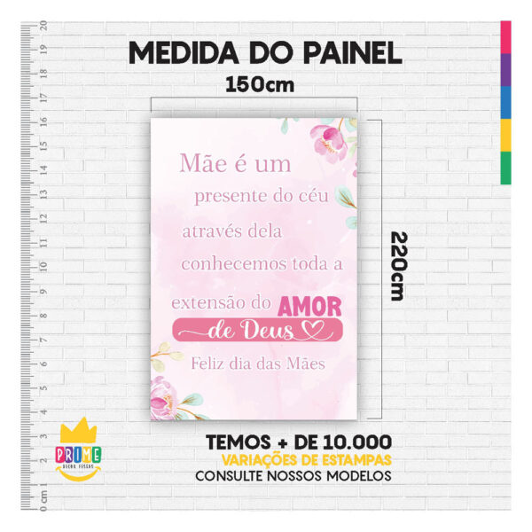 Kit Casado Dia das Mães Painel Redondo Trio  Cilindro Retangular Vertical Em Tecido DM-7 - Image 5
