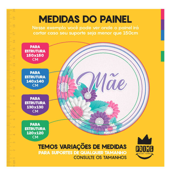 Trio Capa Cilindro + Painel Redondo Dia das Mães 1,50m Veste Fácil DM12 - Image 4