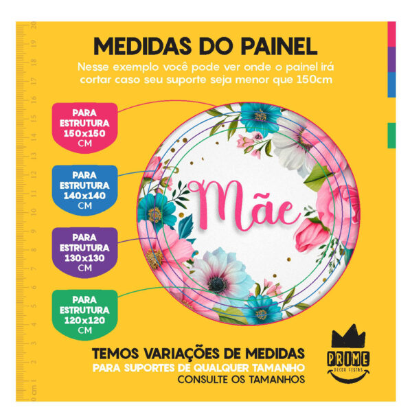 Trio Capa Cilindro + Painel Redondo Dia das Mães 1,50m Veste Fácil DM11 - Image 4