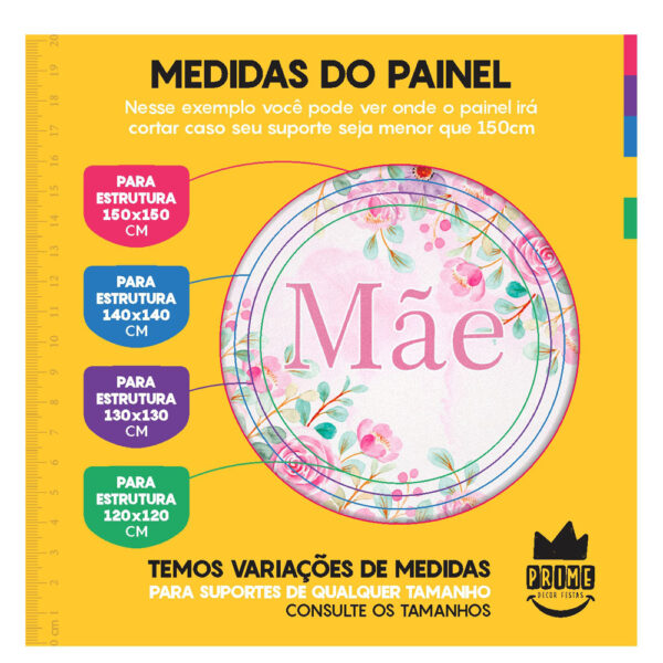 Trio Capa Cilindro + Painel Redondo Dia das Mães 1,50m Veste Fácil DM7 - Image 4