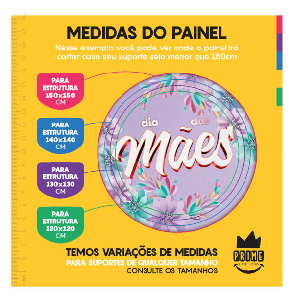 Trio Capa Cilindro + Painel Redondo Dia das Mães 1,50m Veste Fácil DM8 - Image 4