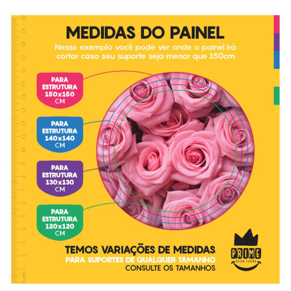 Trio Capa Cilindro + Painel Redondo Dia das Mães 1,50m Veste Fácil DM9 - Image 4