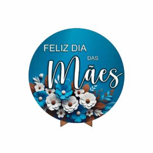 Painel Redondo Dia das Mães Tecido 50cm X 50cm Com Suporte MDF DM-02