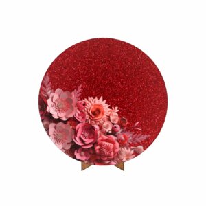 Painel Redondo Dia das Mães Tecido 50cm X 50cm Com Suporte MDF DM-05