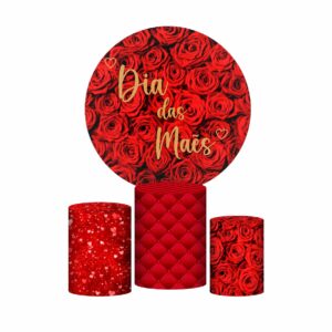 Trio Capa Cilindro + Painel Redondo Dia das Mães 1,50m Veste Fácil DM01