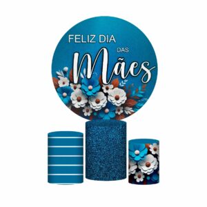 Trio Capa Cilindro + Painel Redondo Dia das Mães 1,50m Veste Fácil DM02