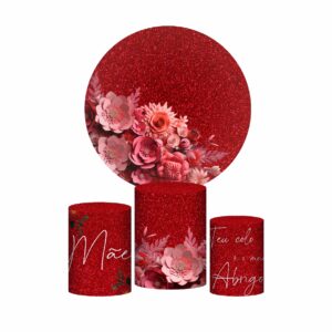 Trio Capa Cilindro + Painel Redondo Dia das Mães 1,50m Veste Fácil DM05