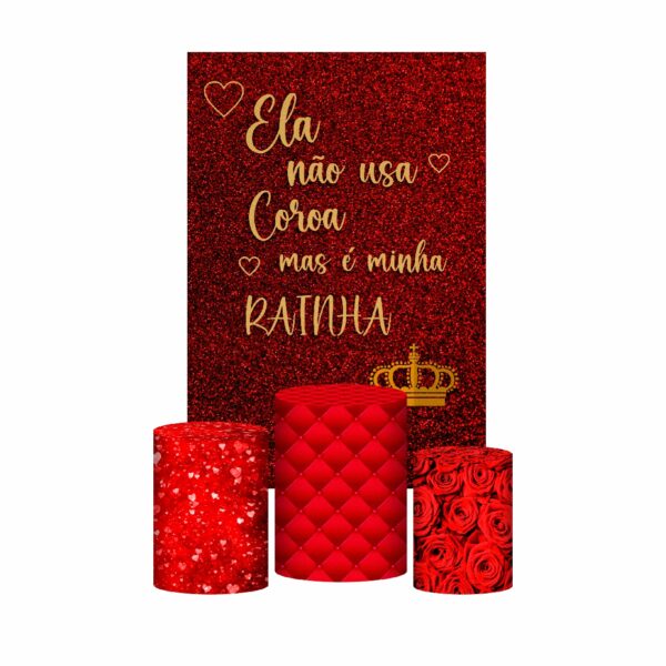 Kit Casado Dia das Mães Trio Capa Cilindro Retangular Tecido DM01