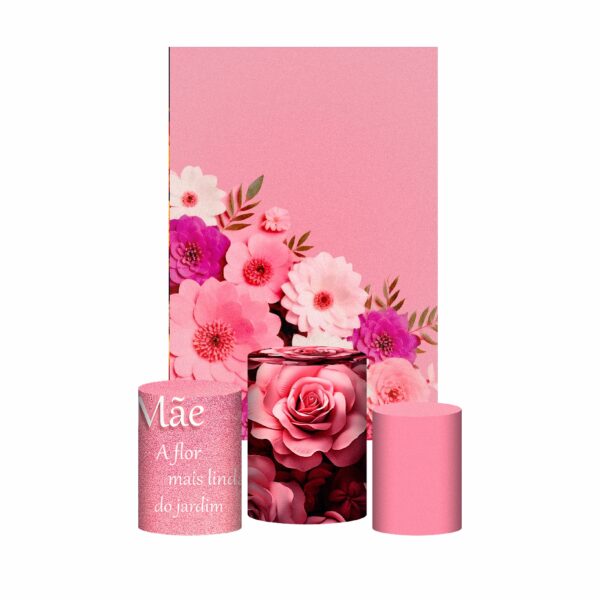 Kit Casado Dia das Mães Trio Capa Cilindro Retangular Tecido DM03