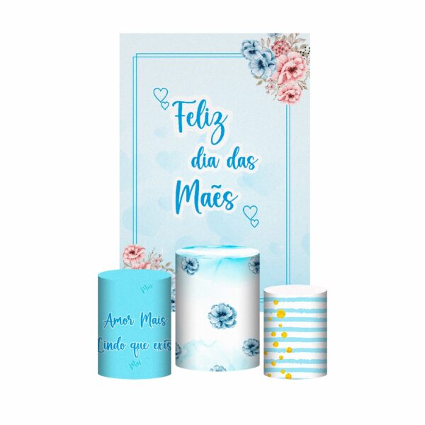 Kit Casado Dia das Mães Trio Capa Cilindro Retangular Tecido DM04