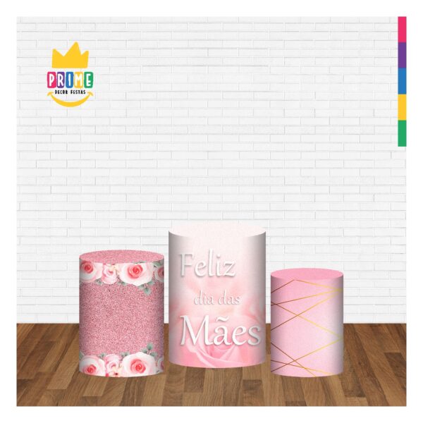Trio Capa Cilindro Dia das Mães 3D Em Tecido Com Elástico DM-06 - Image 3