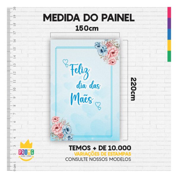 Kit Casado Dia das Mães Painel Redondo Trio  Cilindro Retangular Vertical Em Tecido DM-04 - Image 5