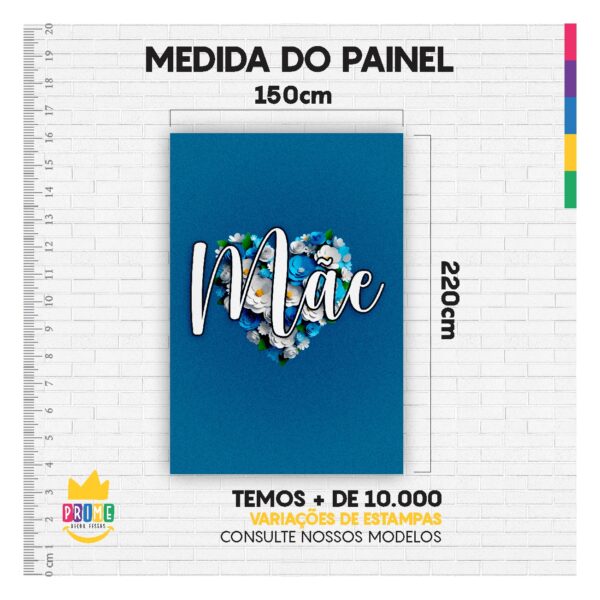 Kit Casado Dia das Mães Painel Redondo Trio  Cilindro Retangular Vertical Em Tecido DM-02 - Image 4