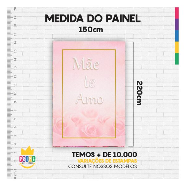 Kit Casado Dia das Mães Painel Redondo Trio  Cilindro Retangular Vertical Em Tecido DM-06 - Image 4