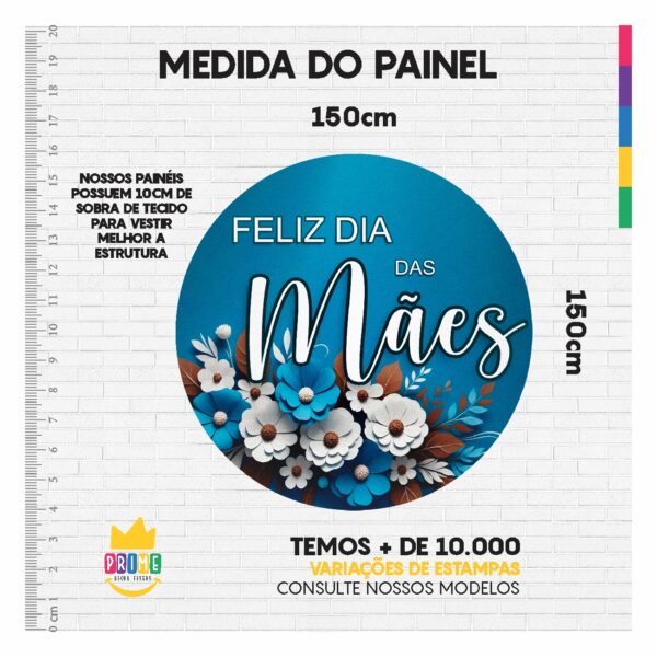 Kit Casado Dia das Mães Painel Redondo Trio  Cilindro Retangular Vertical Em Tecido DM-02 - Image 5