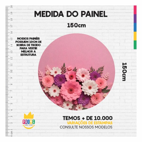 Kit Casado Dia das Mães Painel Redondo Trio  Cilindro Retangular Vertical Em Tecido DM-03 - Image 4