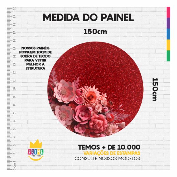 Kit Casado Dia das Mães Painel Redondo Trio  Cilindro Retangular Vertical Em Tecido DM-05 - Image 4