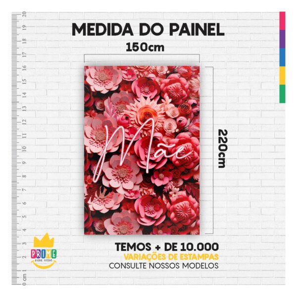 Kit Casado Dia das Mães Painel Redondo Trio  Cilindro Retangular Vertical Em Tecido DM-05 - Image 5