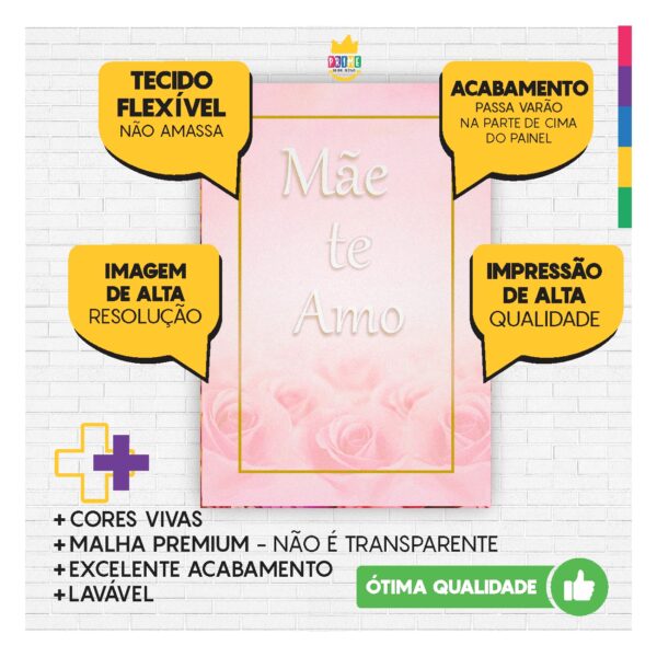 Painel Festa Dia das Mães 3D Lateral para Casadinho 1,50m x 2,20m DM06 - Image 5