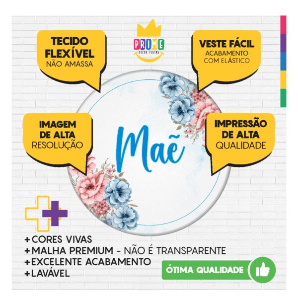 Trio Capa Cilindro + Painel Redondo Dia das Mães 1,50m Veste Fácil DM04 - Image 4