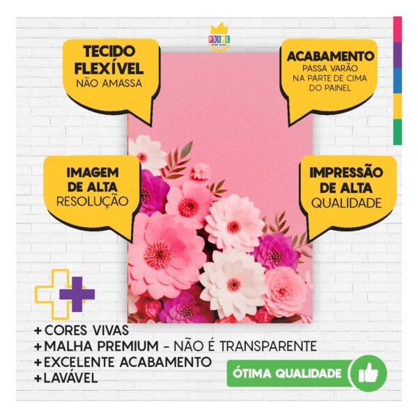 Painel Festa Dia das Mães 3D Lateral para Casadinho 1,50m x 2,20m DM03 - Image 5