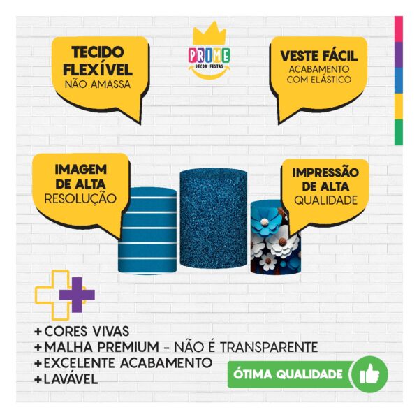 Trio Capa Cilindro Dia das Mães 3D Em Tecido Com Elástico DM-02 - Image 4