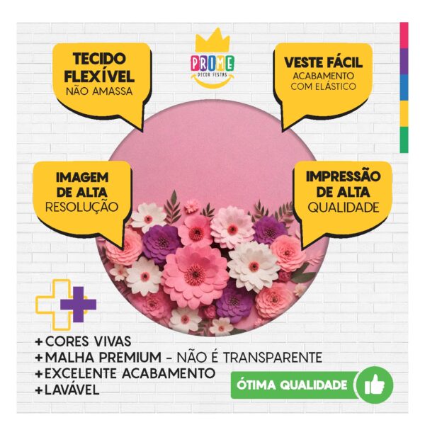 Trio Capa Cilindro + Painel Redondo Dia das Mães 1,50m Veste Fácil DM03 - Image 4