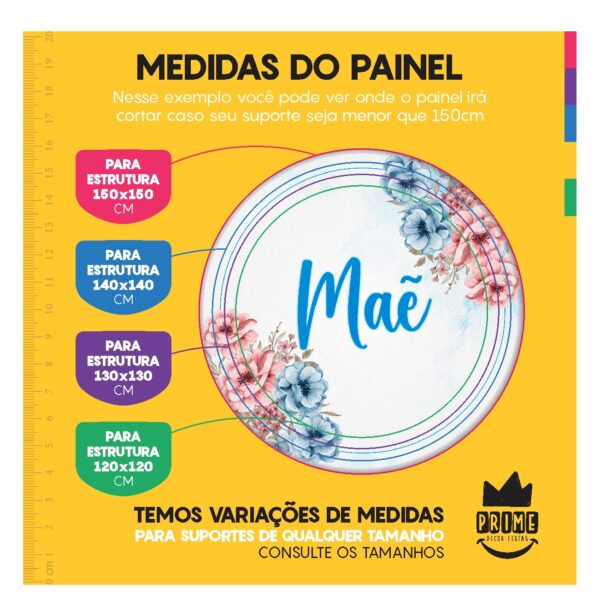 Trio Capa Cilindro + Painel Redondo Dia das Mães 1,50m Veste Fácil DM04 - Image 5