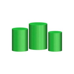 Trio Capa Cilindro Ripado Verde 3D Em Tecido Com Elástico 18