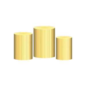 Trio Capa Cilindro Ripado Amarelo 3D Em Tecido Com Elástico 15