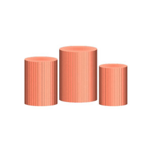Trio Capa Cilindro Ripado Salmon 3D Em Tecido Com Elástico 14