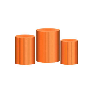 Trio Capa Cilindro Ripado Laranja 3D Em Tecido Com Elástico 9