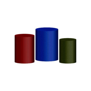 Trio Capa Cilindro Ripado Vermelho- Azul-Verde 3D Em Tecido Com Elástico 5
