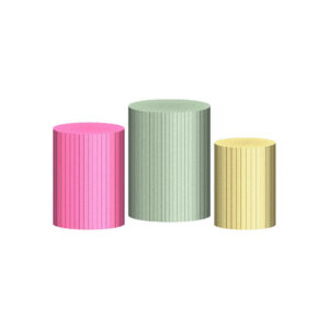 Trio Capa Cilindro Ripado Candy 3D Em Tecido Com Elástico 2